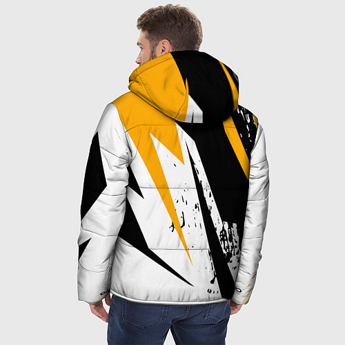 Мужская зимняя куртка Гоночная абстракция / 3D-Черный – фото 4