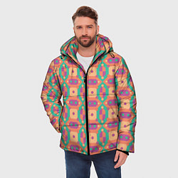 Куртка зимняя мужская Паттерн мозайка, цвет: 3D-светло-серый — фото 2