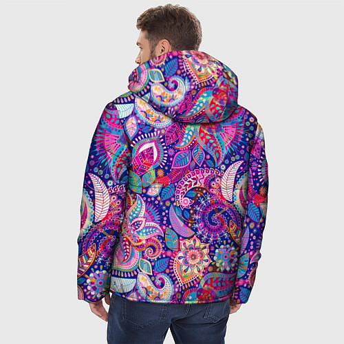 Мужская зимняя куртка Multi-colored colorful patterns / 3D-Светло-серый – фото 4