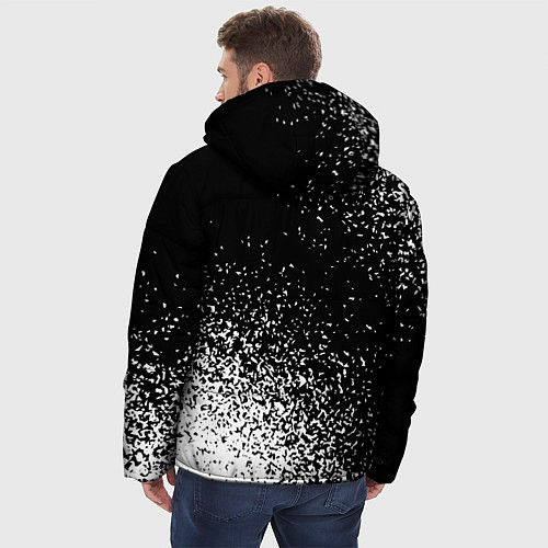 Мужская зимняя куртка Slipknot и рок символ на темном фоне / 3D-Черный – фото 4