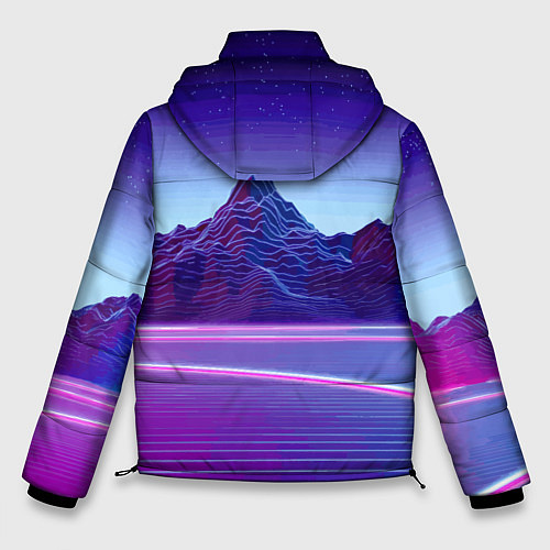Мужская зимняя куртка Neon mountains - Vaporwave / 3D-Красный – фото 2