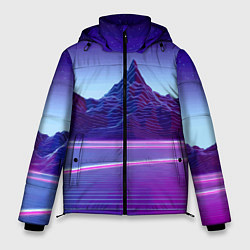 Куртка зимняя мужская Neon mountains - Vaporwave, цвет: 3D-красный