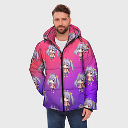 Куртка зимняя мужская Узор с Рэнгэ - Деревенская глубинка, цвет: 3D-красный — фото 2