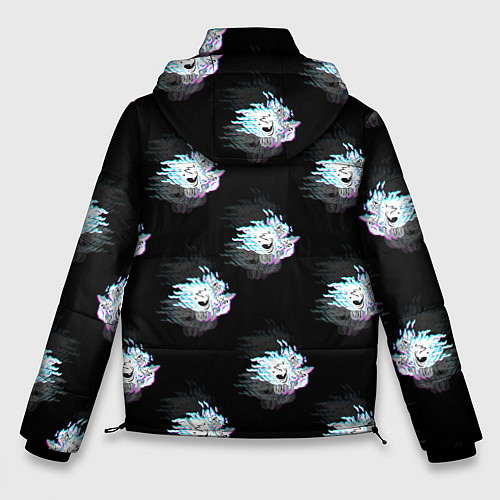 Мужская зимняя куртка Cyberpunk 2077 neon samurai glitch art colors / 3D-Красный – фото 2