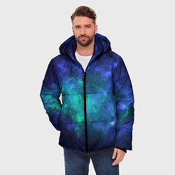 Куртка зимняя мужская Космический пейзаж во Вселенной, цвет: 3D-черный — фото 2