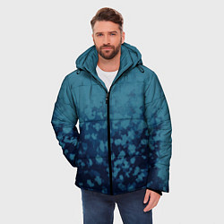 Куртка зимняя мужская Абстракция синий, цвет: 3D-черный — фото 2