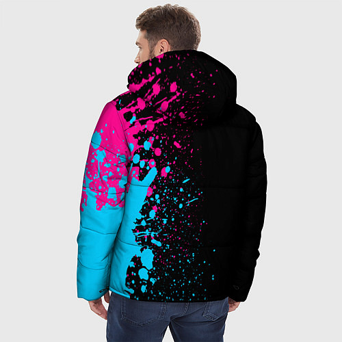 Мужская зимняя куртка Quake - neon gradient: по-вертикали / 3D-Черный – фото 4