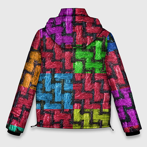 Мужская зимняя куртка Грубая вязка - цветная клетка - fashion 2044 / 3D-Светло-серый – фото 2