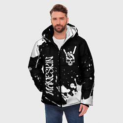 Куртка зимняя мужская Maneskin и рок символ на темном фоне, цвет: 3D-черный — фото 2