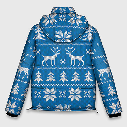 Мужская зимняя куртка Рождественский синий свитер с оленями / 3D-Красный – фото 2