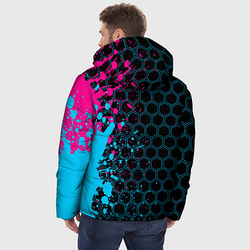Мужская зимняя куртка Elden Ring - neon gradient: по-вертикали / 3D-Черный – фото 4