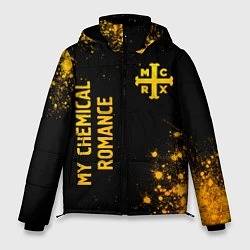 Куртка зимняя мужская My Chemical Romance - gold gradient: надпись, симв, цвет: 3D-черный