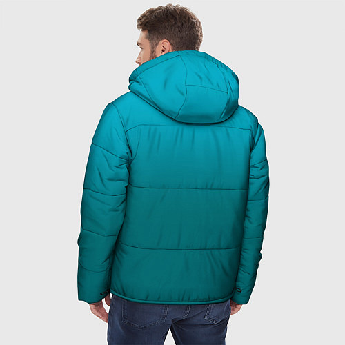 Мужская зимняя куртка Градиент бирюзовый / 3D-Черный – фото 4