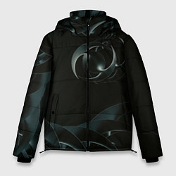 Куртка зимняя мужская Изометрическая спираль во тьме, цвет: 3D-светло-серый