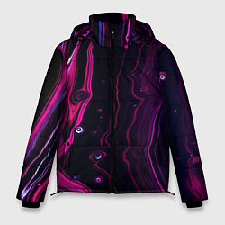 Куртка зимняя мужская Фиолетовые линии песка во тьме, цвет: 3D-черный