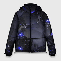 Куртка зимняя мужская Неоновые плиты, взрыв, цвет: 3D-черный