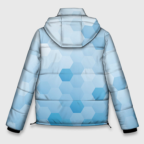 Мужская зимняя куртка Светло-синяя текстура-паттерн / 3D-Светло-серый – фото 2