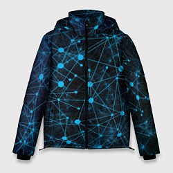 Куртка зимняя мужская Нейроны - всемирная паутина на черном фоне, цвет: 3D-черный