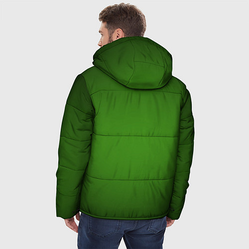 Мужская зимняя куртка Зеленый с затемняющей виньеткой / 3D-Черный – фото 4