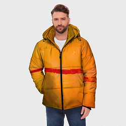 Куртка зимняя мужская Оранжевый туман и красная краска, цвет: 3D-красный — фото 2