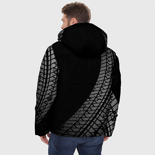 Мужская зимняя куртка Mercedes tire tracks / 3D-Черный – фото 4