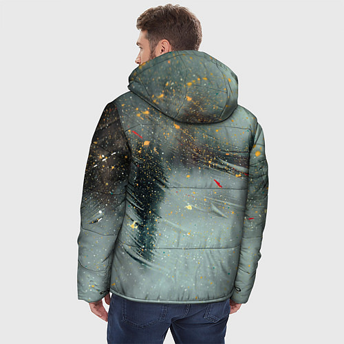 Мужская зимняя куртка Абстрактная зима и краски / 3D-Черный – фото 4