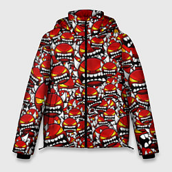 Куртка зимняя мужская Геометри Даш демоны паттерн, цвет: 3D-красный