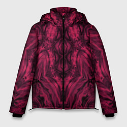 Куртка зимняя мужская Черно красный абстрактный орнамент, цвет: 3D-черный