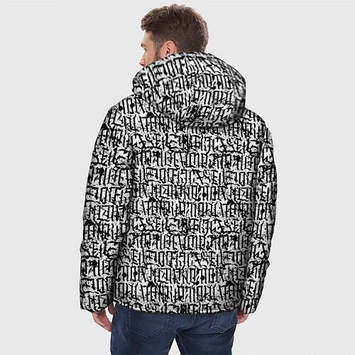 Мужская зимняя куртка Надпись готик / 3D-Черный – фото 4