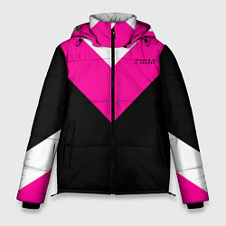 Куртка зимняя мужская FIRM черный с розовой вставкой, цвет: 3D-светло-серый