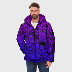 Куртка зимняя мужская Ахегао яркий градиент, цвет: 3D-черный — фото 2