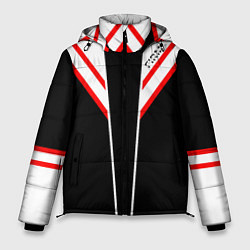 Куртка зимняя мужская FIRM черная с белым углом, цвет: 3D-красный