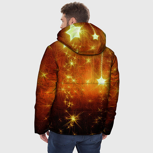 Мужская зимняя куртка Золотистае звёзды / 3D-Черный – фото 4