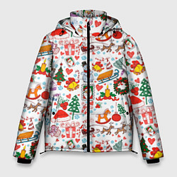 Куртка зимняя мужская Новогодние символы, цвет: 3D-черный