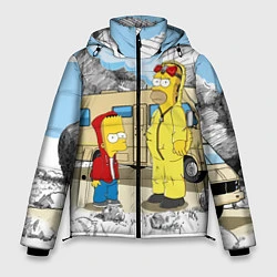 Куртка зимняя мужская Барт Симпсон и его папаша, цвет: 3D-красный