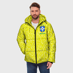 Куртка зимняя мужская Форма сборной Бразилии ЧМ 2022, цвет: 3D-черный — фото 2