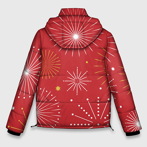 Мужская зимняя куртка Горящие снежинки / 3D-Красный – фото 2