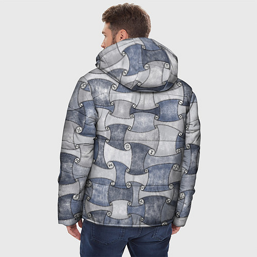 Мужская зимняя куртка Джинсовый паттерн / 3D-Черный – фото 4