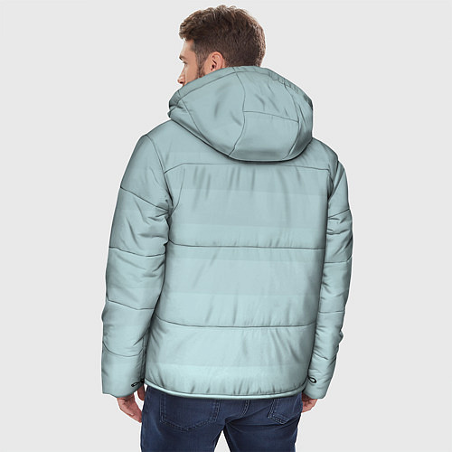 Мужская зимняя куртка Голубые горизонтальные полосы, градиент / 3D-Светло-серый – фото 4