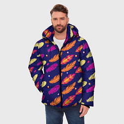 Куртка зимняя мужская Перья и бусы, цвет: 3D-черный — фото 2