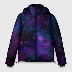 Куртка зимняя мужская Космос с галактиками, цвет: 3D-черный