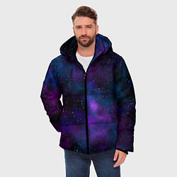 Куртка зимняя мужская Космос с галактиками, цвет: 3D-светло-серый — фото 2