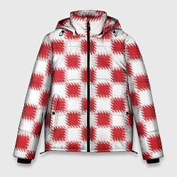Куртка зимняя мужская Красно-белый узор, цвет: 3D-красный