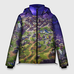 Куртка зимняя мужская Фортнайт карта, цвет: 3D-светло-серый