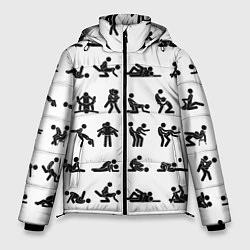 Куртка зимняя мужская Позы секса из камасутры, цвет: 3D-черный