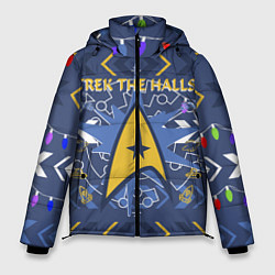 Куртка зимняя мужская Новогодний Звездный путь, цвет: 3D-черный