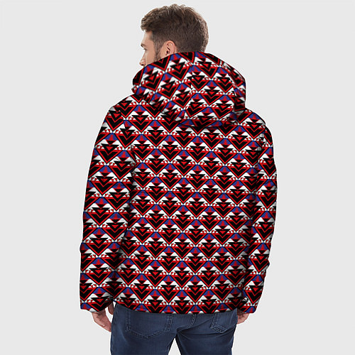 Мужская зимняя куртка Геометрический скандинавский зимний узор / 3D-Черный – фото 4