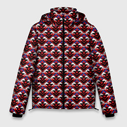 Куртка зимняя мужская Геометрический скандинавский зимний узор, цвет: 3D-черный