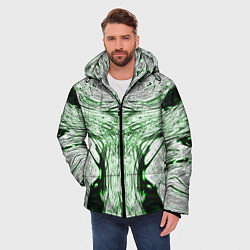 Куртка зимняя мужская Зеленый узор, цвет: 3D-красный — фото 2