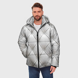 Куртка зимняя мужская Стёганая мебельная кожа - texture, цвет: 3D-красный — фото 2